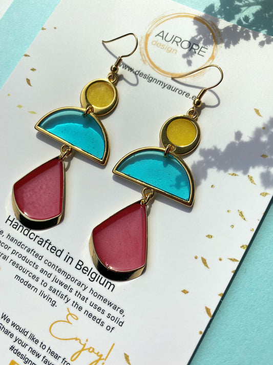 Moderne kroonluchteroorstekers, blauw